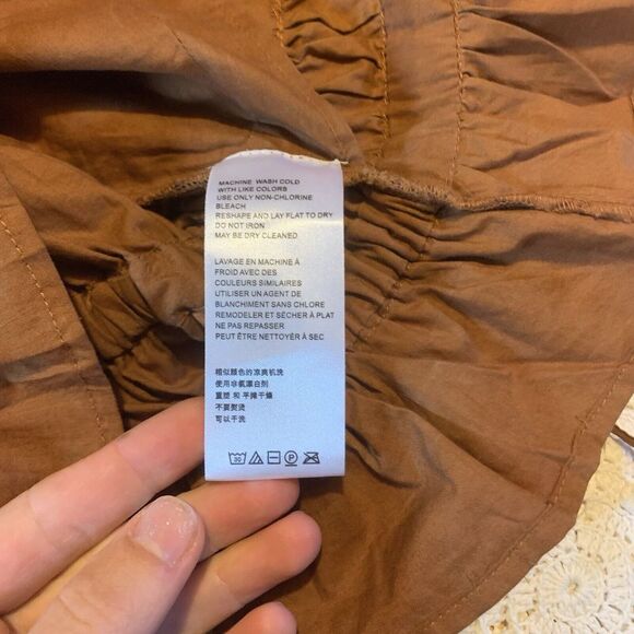 Free People Brown Ruffle Crop Top Tank - Medium - Side Ties Boho Faire (125) - Picture 6 of 12